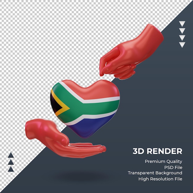 PSD 3d charity day south africa flag rendering front view