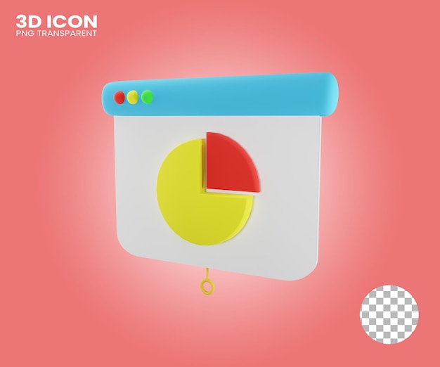 3d chart icon on transparent background