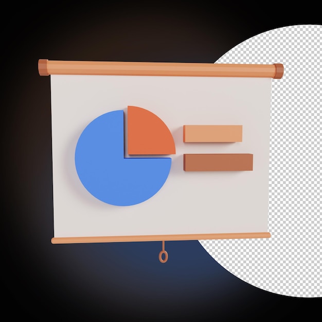 3d chart presentation education illustration премиум psd файл