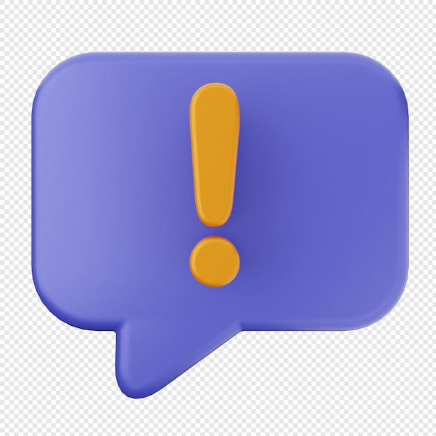 3d chat alert speech talk bubble icon illustration