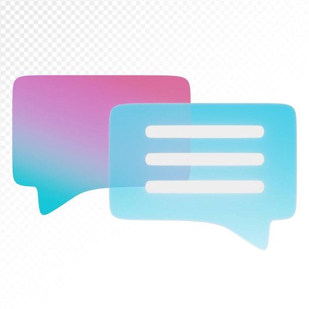 PSD 3d chat box bubble gradient