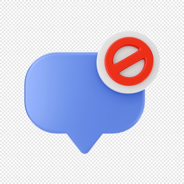 3d chat bubble block