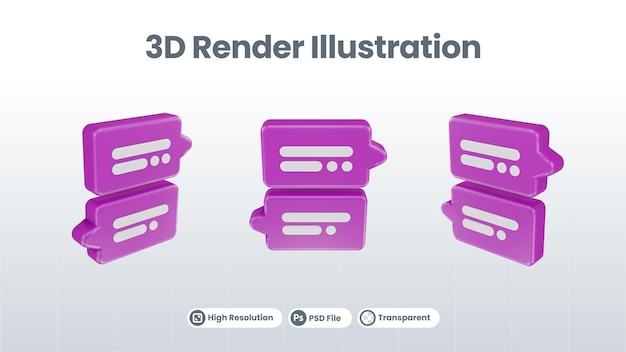 3d chat bubble design isolated icon