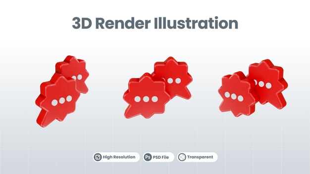 PSD 3 d チャット バブル デザイン分離アイコン