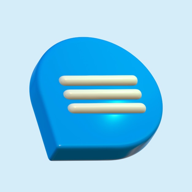 3D Chat Bubble for Social Media Messaging and UI Design