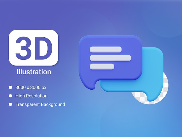 3d chat bubble icon