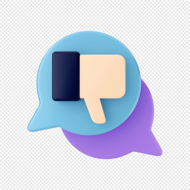 3d chat bubble notification icon dislike