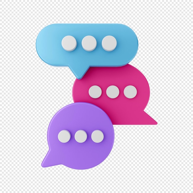 PSD 3d chat bubble notification icon group chat