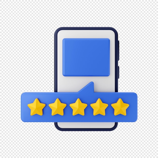 PSD 3d chat bubble rating product