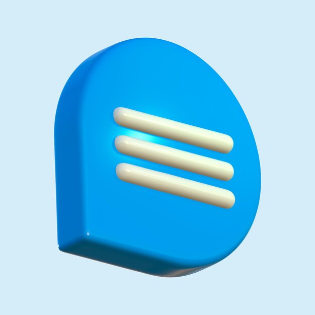 3D Chat Bubble voor Social Media Messaging en UI Design