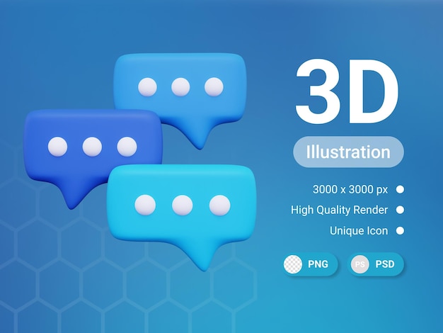 PSD bolla di chat 3d