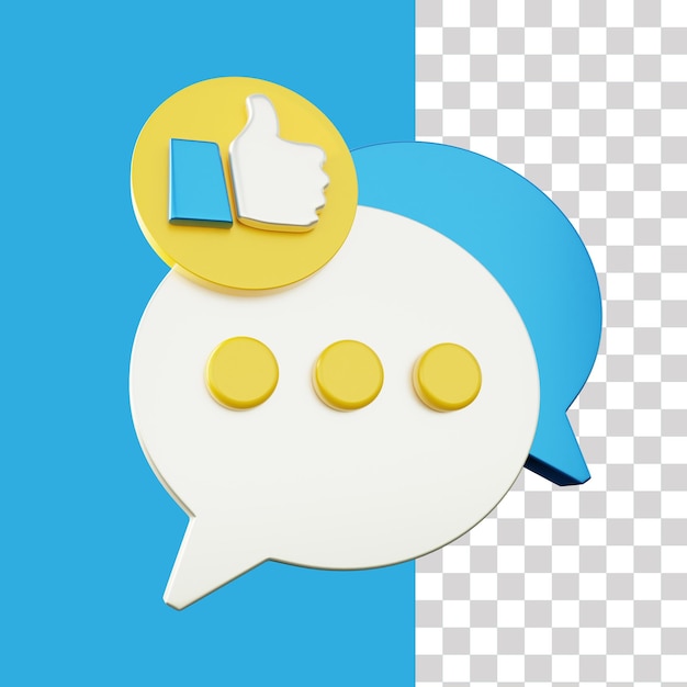 3d chat feedback illustration