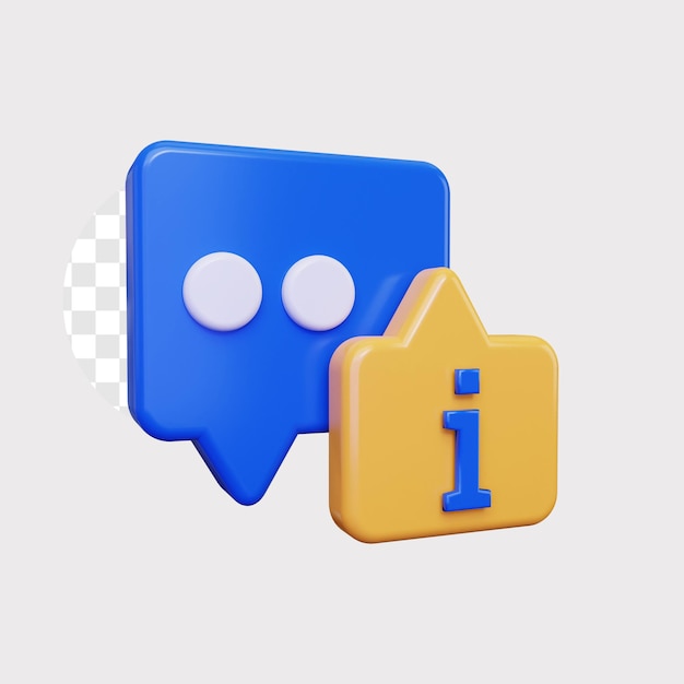 PSD icona informazioni chat 3d