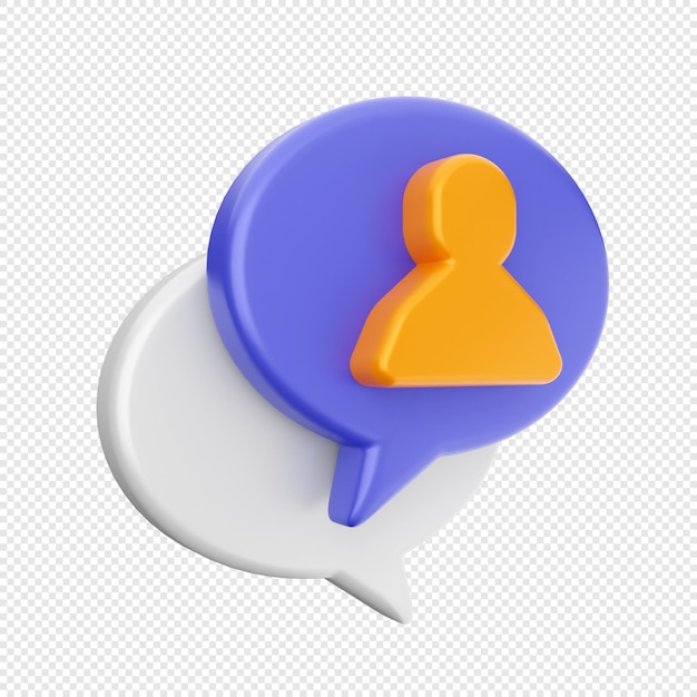 3d chat message mail icon illustration