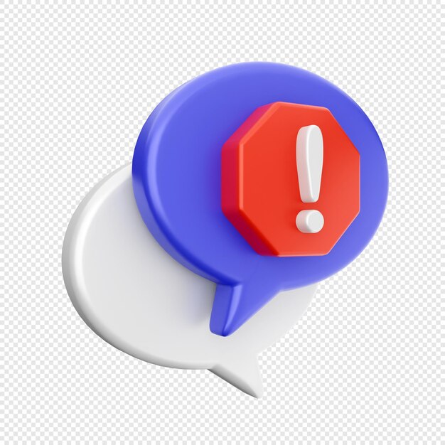 3d chat message mail icon illustration