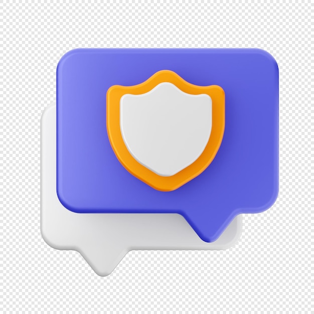 3d chat message mail icon illustration