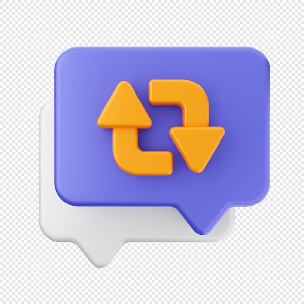 3d chat message mail icon illustration