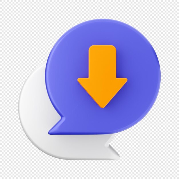 PSD 3d chat message mail icon illustration