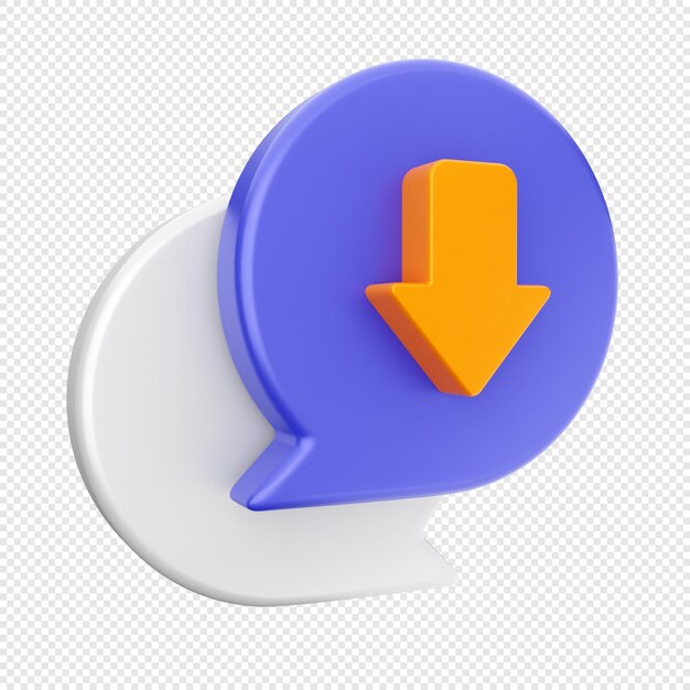 PSD 3d chat message mail icon illustration