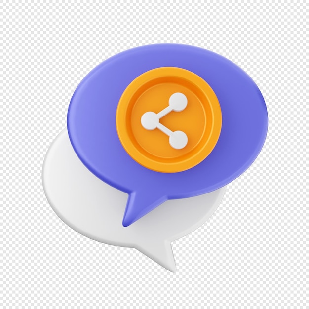 PSD 3d chat message mail icon illustration