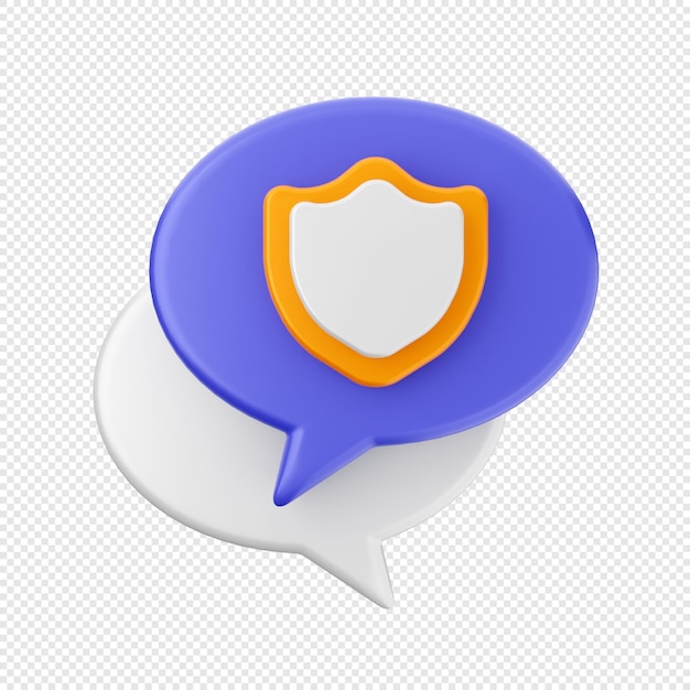 3d chat message mail icon illustration