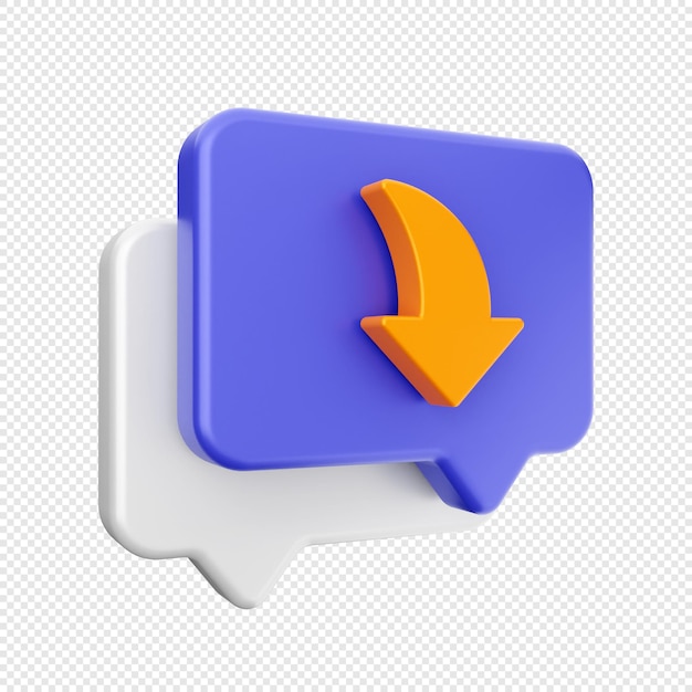 3d chat message mail icon illustration