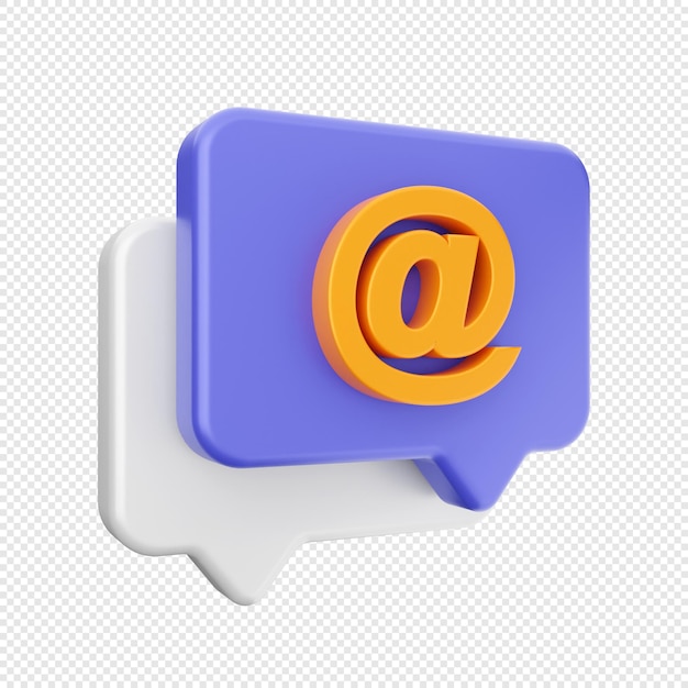 PSD 3d chat message mail icon illustration