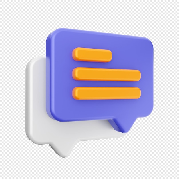 3d chat message mail icon illustration