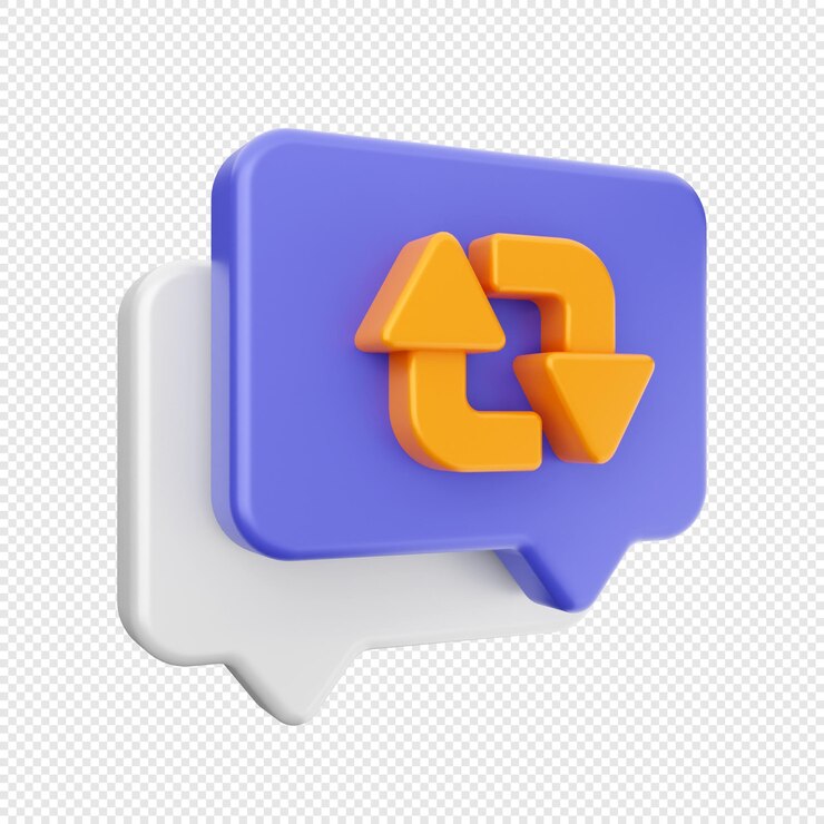3D 채팅 메시지 메일 아이콘 일러스트