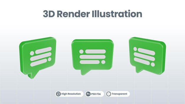 PSD fumetto del messaggio di chat 3d