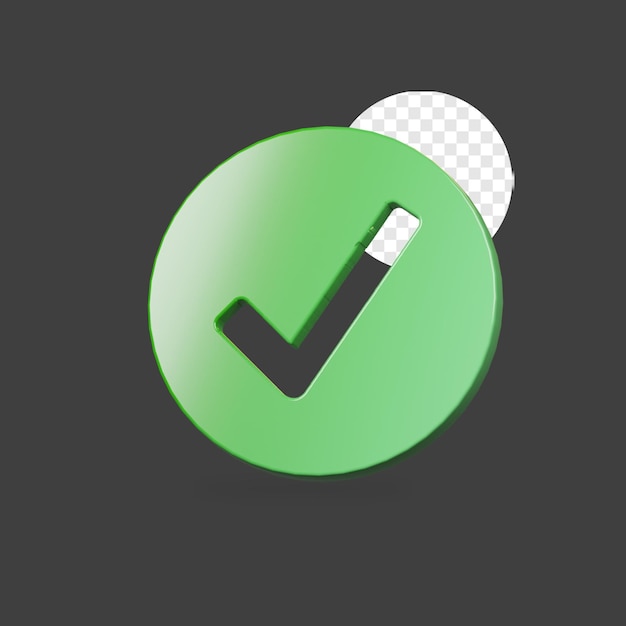 3D Check Icon Render