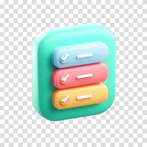 3d checklist icon with checkmarks for task management