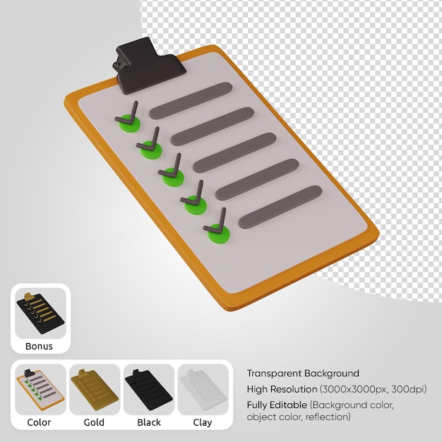 PSD 3d checklist