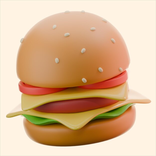 3d cheese burger illustration