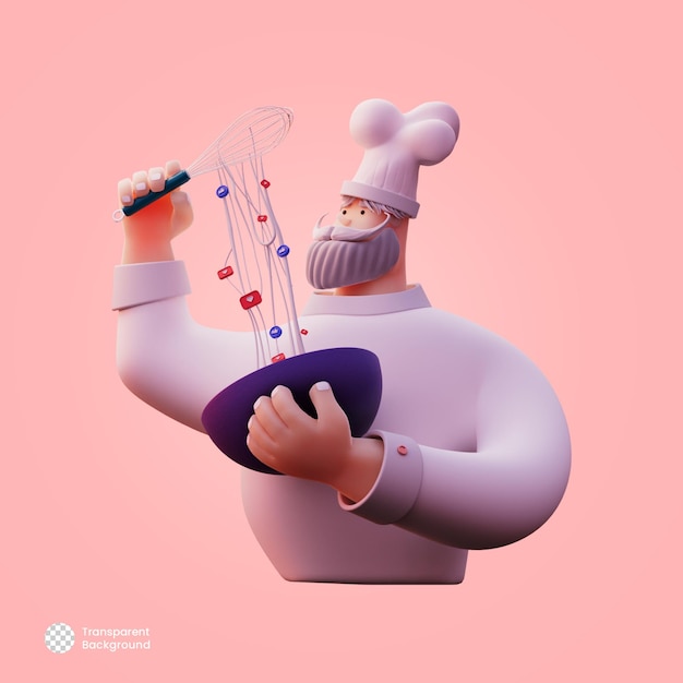 PSD 3d chef illustration