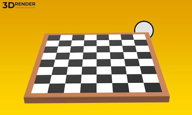 3d chess board on transparent background