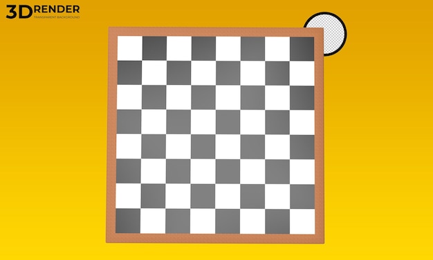 3d Chess board on transparent background