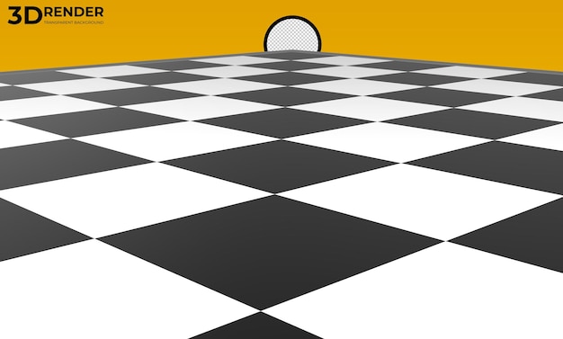 3d Chess board on transparent background