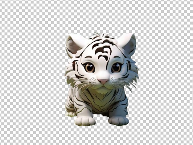 PSD piccola tigre carina in stile anime 3d chibi