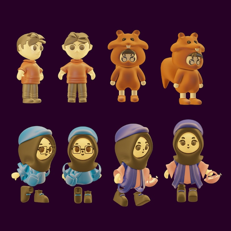 PSD 3d chibi character