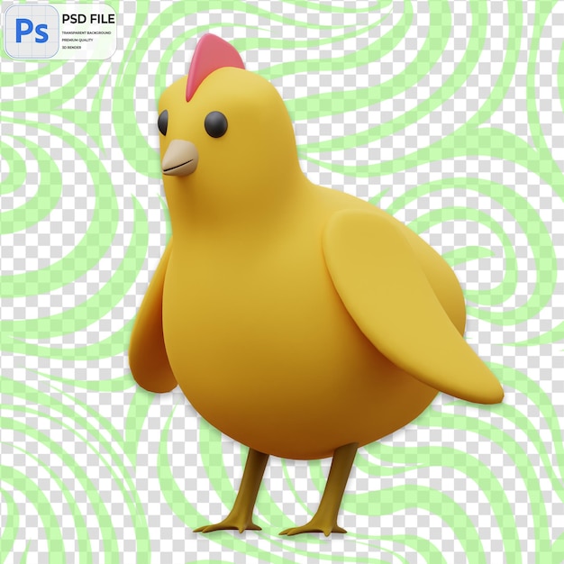 3d chick icon isolated png illustration psd template