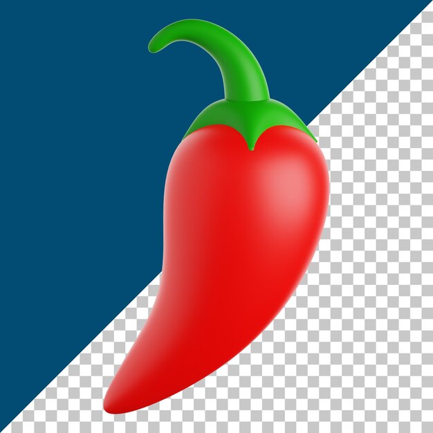 PSD 3d chili render illustratie