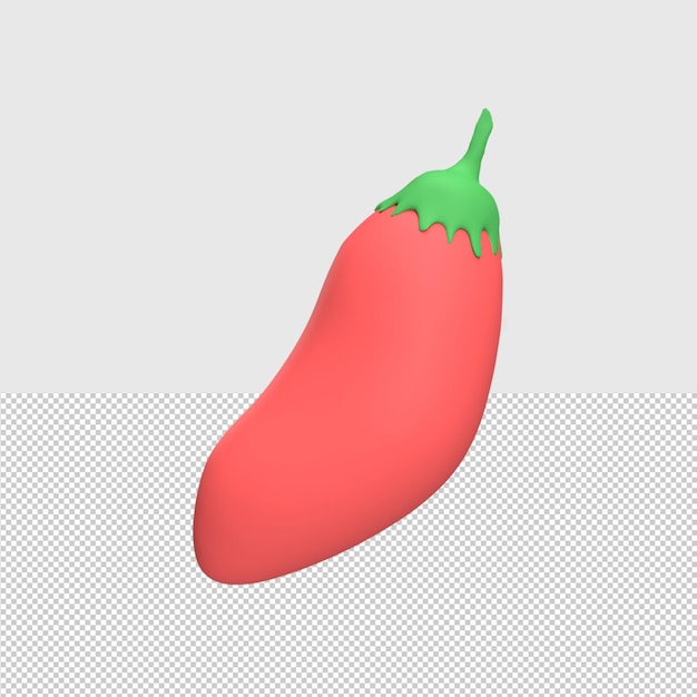 Illustrazione dell'oggetto renderizzato peperoncino 3d