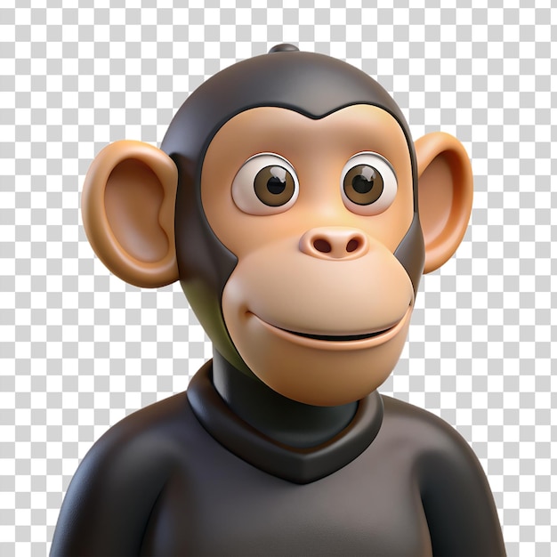 PSD 3d chimpanzee isolated on transparent background