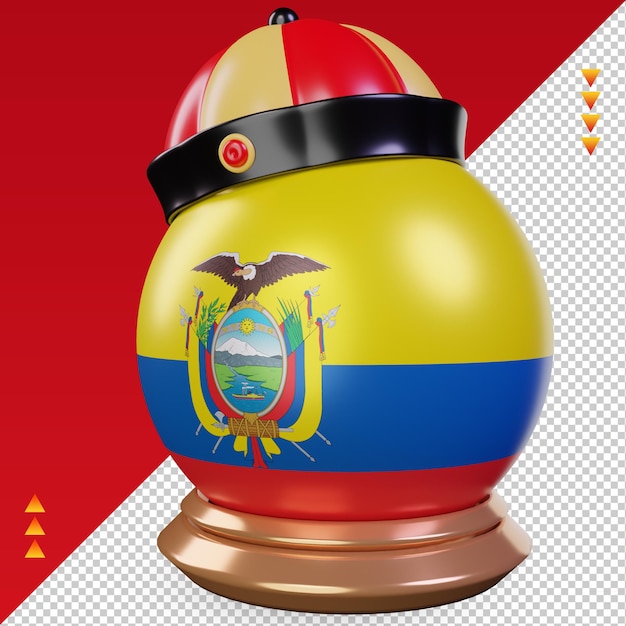 PSD 3d-chinees nieuwjaar ecuador vlag rendering juiste weergave