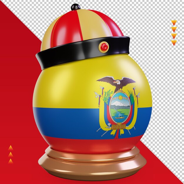 PSD 3d chinees nieuwjaar ecuador vlag rendering linker weergave