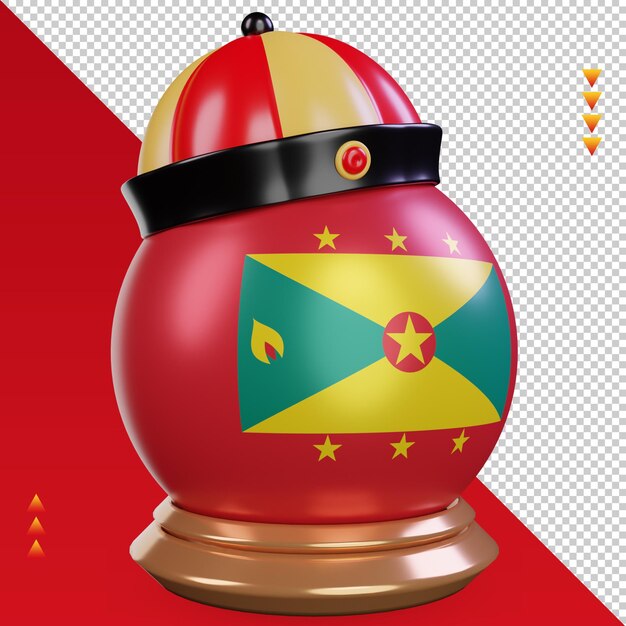 PSD 3d-chinees nieuwjaar grenada-vlag die linkermening teruggeven