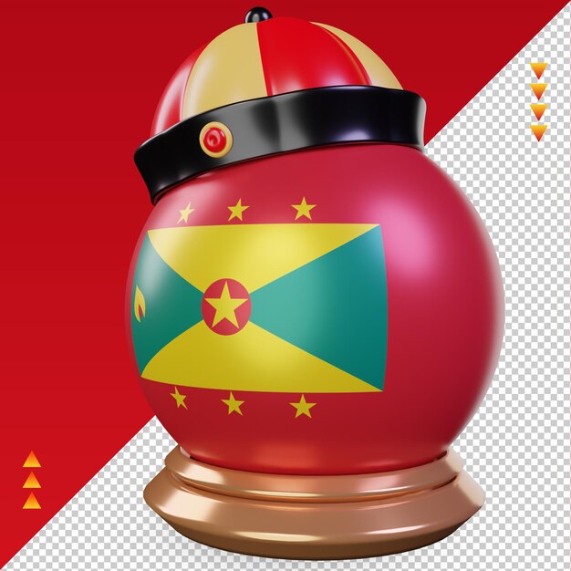 PSD 3d-chinees nieuwjaar grenada vlag rendering juiste weergave