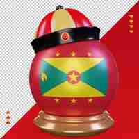 PSD 3d chinees nieuwjaar grenada vlag rendering vooraanzicht