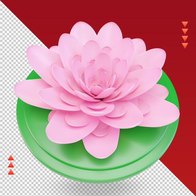 PSD 3d chinees nieuwjaar lotus pictogram weergave bovenaanzicht